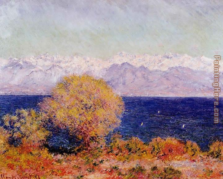 Claude Monet View of the Bay and Maritime Alps at Antibes